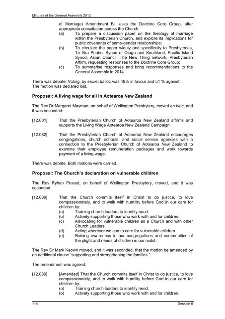 Download the minutes of GA12 - Presbyterian Church of Aotearoa ...