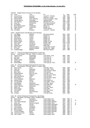 PROVISIONAL PROGRAMME - La Vie en Bleu Saturday - 1st June ...