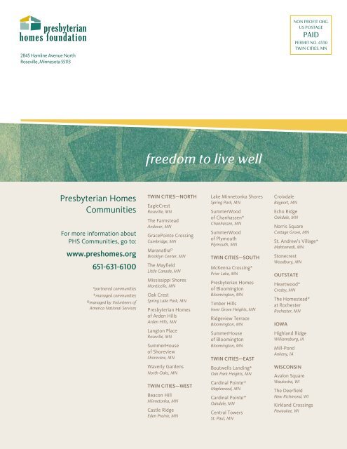 Perspectives Magazine: Spring 2011 - Presbyterian Homes & Services