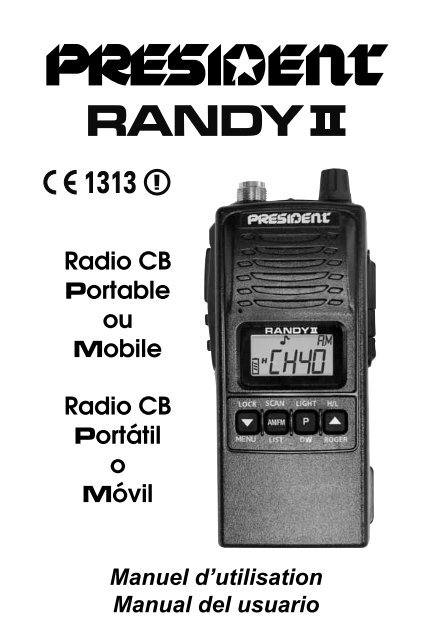 Radio CB Portable ou Mobile Radio CB PortÃ¡til o MÃ³vil - President ...