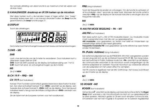 Manuel d'utilisation / Gebruiksaanwijzing - President Electronics