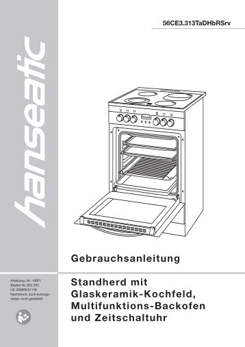 Gebrauchsanleitung Standherd mit Glaskeramik-Kochfeld ... - Quelle