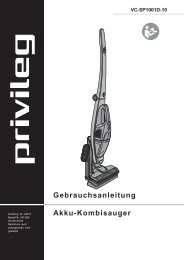 Gebrauchsanleitung Akku-Kombisauger privileg VC ... - Quelle