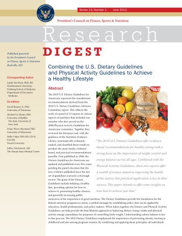 Combining the U.S. Dietary Guidelines and Physical Activity