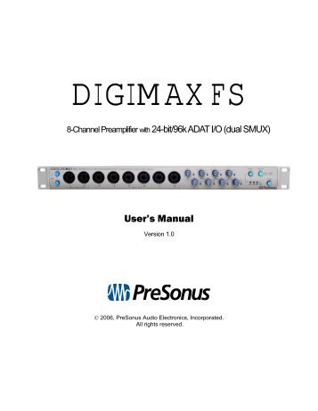 DigiMax FS Manual - PreSonus