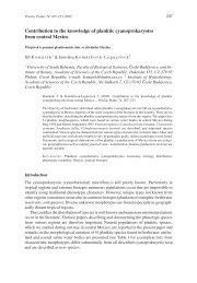 Contribution to the knowledge of planktic cyanoprokaryotes ... - Preslia