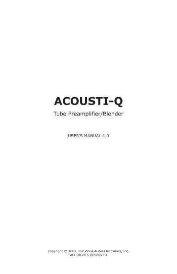 Acousti-Q Manual - PreSonus