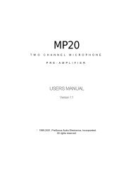 MP20 Owner's Manual - PreSonus