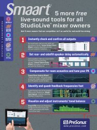 5 more free live-sound tools for all StudioLive™ mixer ... - PreSonus