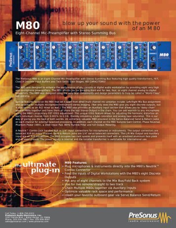 M80 Sale Sheet - PreSonus