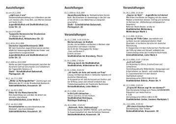 Ausstellungen Ausstellungen Veranstaltungen Veranstaltungen