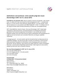 Julia Leischik prÃ¤gt den neuen Donnerstag in SAT.1 ab 12. Januar ...