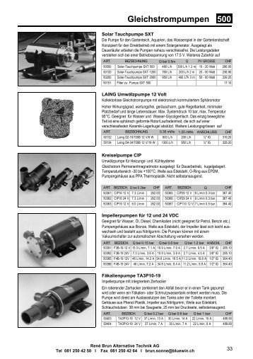 500 Gleichstrompumpen - René Brun Alternative Technik AG