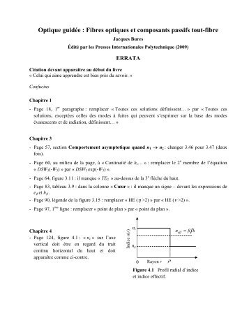 Errata - Presses Internationales Polytechnique