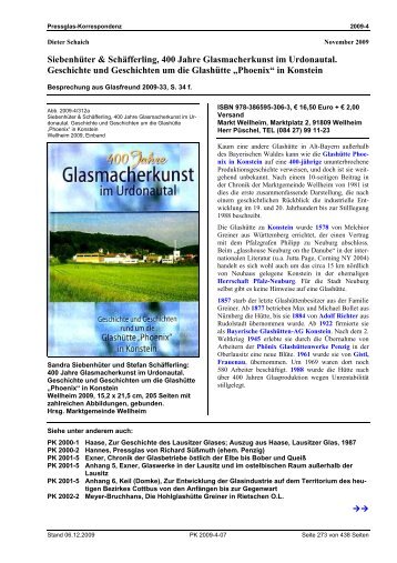 SiebenhÃ¼ter & SchÃ¤fferling, 400 Jahre Glasmacherkunst im ...