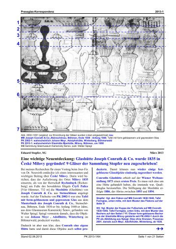 Glashütte Joseph Conrath & Co.wurde 1835 in Ceské Milovy ...