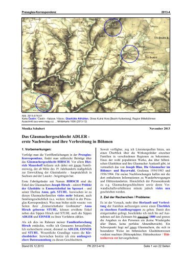 erste Nachweise und ihre Verbreitung in Böhmen - Pressglas ...