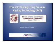 Forensic Testing Using Pressure Cycling Technology (PCT)
