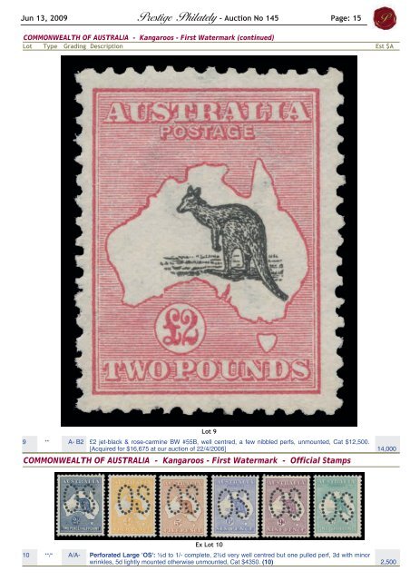 Auction No 145 - Prestige Philately