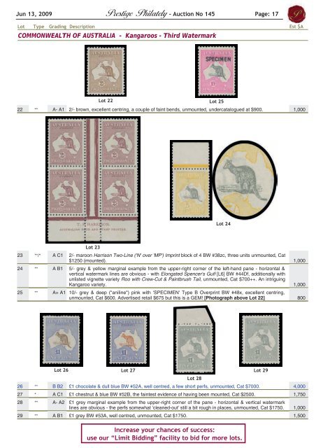 Auction No 145 - Prestige Philately