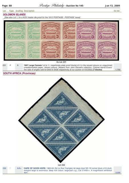 Auction No 145 - Prestige Philately