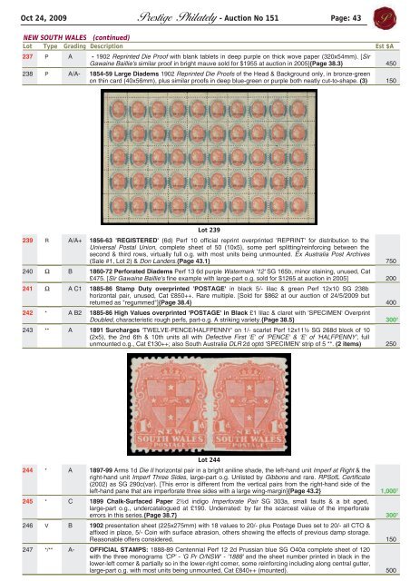 Auction No 151 - Prestige Philately