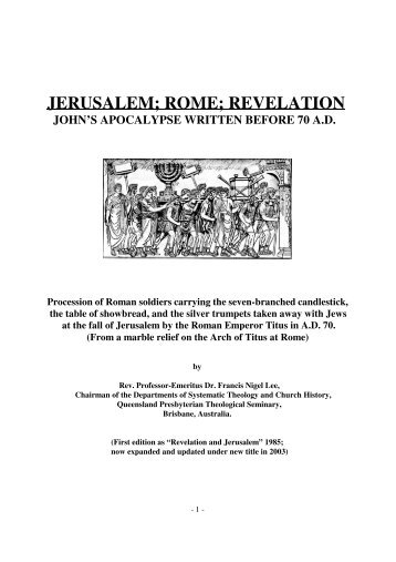 JERUSALEM; ROME; REVELATION - The Preterist Archive