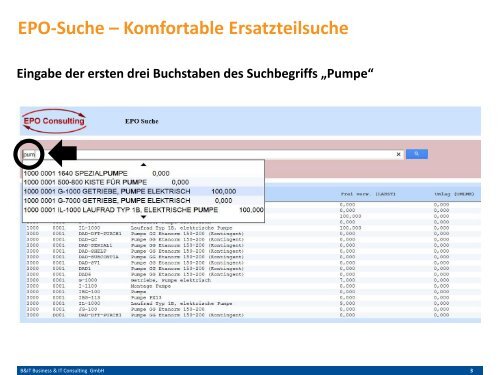 Komfortable Ersatzteilsuche in SAP ERP MM mit EPO Search