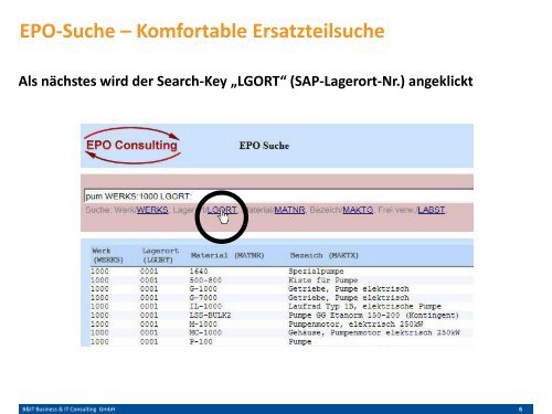 Komfortable Ersatzteilsuche in SAP ERP MM mit EPO Search