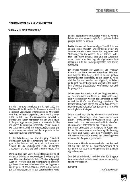 Tourismus, Wirtschaft, Schule