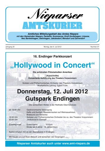 „Hollywood in Concert“ - Amt Niepars