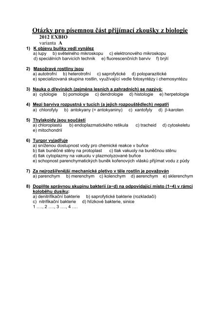 Test Z Biologii Klasa 5 Dzial 3