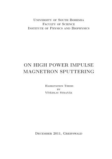 ON HIGH POWER IMPULSE MAGNETRON SPUTTERING