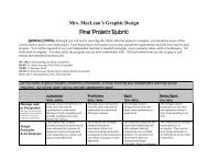 Mrs. MacLean's Graphic Design Final Project Rubric