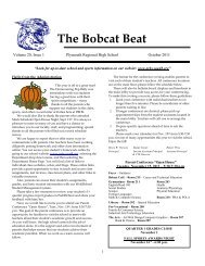 The Bobcat Beat - Plymouth Regional High School - SAU 48