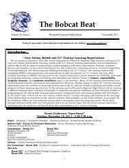 The Bobcat Beat - Plymouth Regional High School