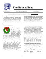 The Bobcat Beat - Plymouth Regional High School
