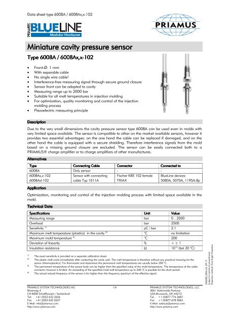 Cavity Pressure Sensor Cavity Pressure Sensor - Priamus