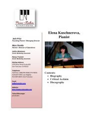 Elena Kuschnerova, Pianist - Price Rubin & Partners