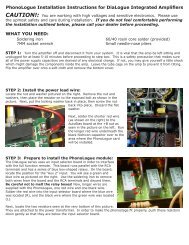 Installation Instructions for DiaLogue Integrated Amplifiers - PrimaLuna