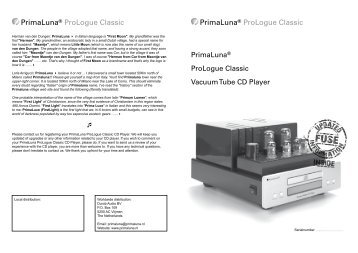 PrimaLuna® ProLogue Classic PrimaLuna® ProLogue Classic