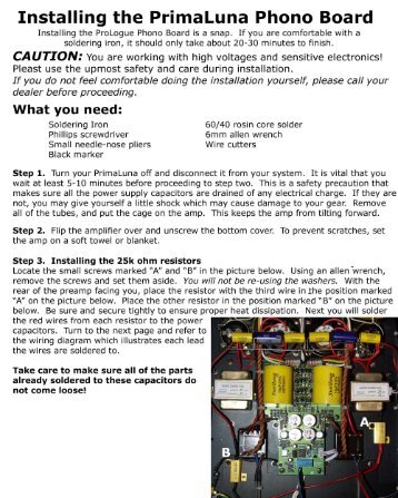 Installing the PrimaLuna Phono Board