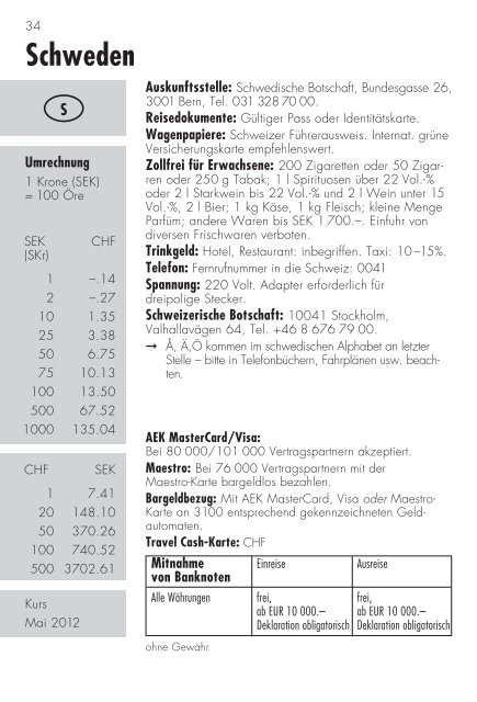 Reisezahlungsmittel (pdf) - AEK Bank 1826