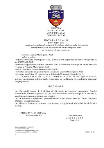 Vizualizare PDF - PrimÄria Municipiului Arad
