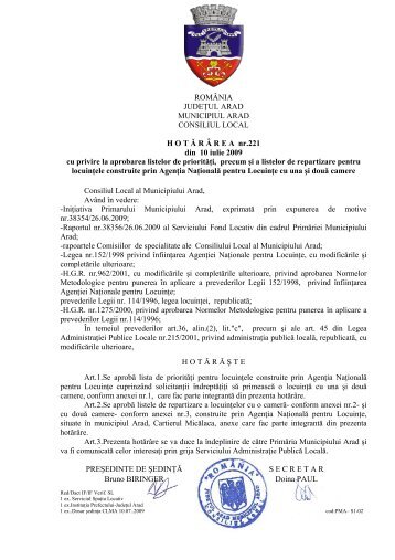 Vizualizare PDF - PrimÄria Municipiului Arad