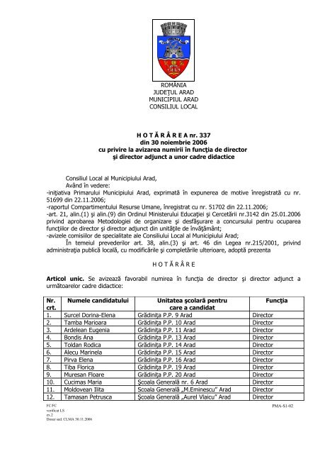 Vizualizare PDF - Primaria Municipiului Arad