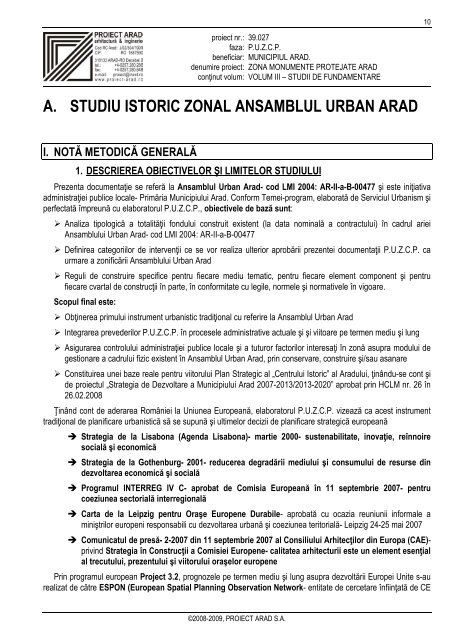 Zona monumente protejate - Primaria Municipiului Arad