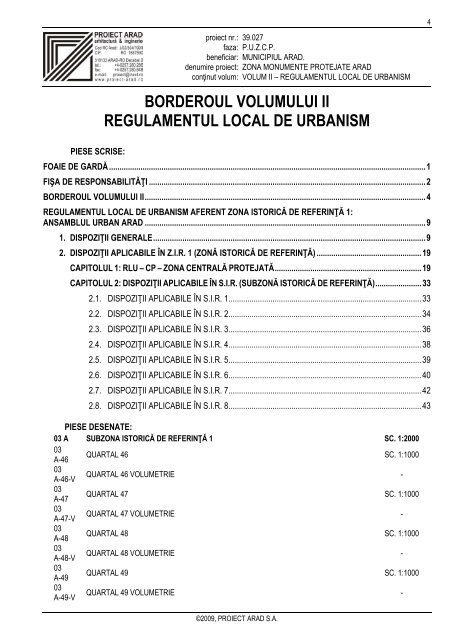 Zona monumente protejate - Primaria Municipiului Arad