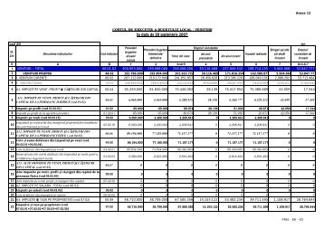 cont de executie BUGET LOCAL venituri - Primaria Municipiului Arad