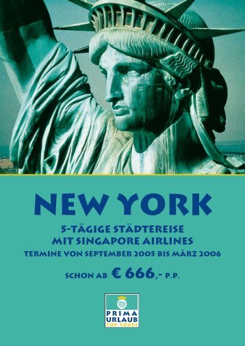 New York 5-tÃ¤gige StÃ¤dtereise mit Singapore Airlines ... - Prima Urlaub